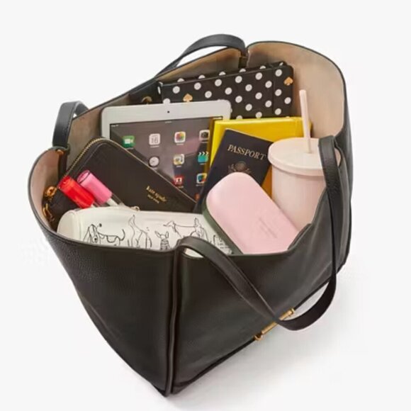 Kate Spade Gramercy Extra Large White Tote Pebbled Roomy Soft Shoulder Bag - Picture 11 of 11